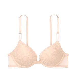 NWOT Victoria’s Secret Sexy T shirt push-up bra 32C champagne lace